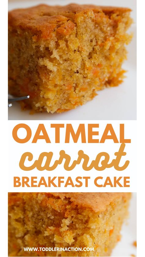 Healthy carrot cake recipe! Make this easy oatmeal carrot cake for your kids and yourself. It's super tasty and a great healthy breakfast idea too! Oatmeal Carrot Cake, Carrot Breakfast, Pregnant Food, Easy Oatmeal, Healthy Cake Recipes, Läcker Mat, Carrot Recipes, Carrot Cake Recipe, Healthy Cake