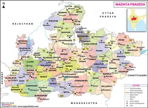 Madhya Pradesh Map - The Madhya Pradesh state map covering its districts, cities, roads, railways, areas, airports, Hotels information, places of interest and landmarks etc. Madhya Pradesh Map, Free Printable World Map, Human Body Vocabulary, India World Map, Vienna Map, Map Of India, Language Map, Upsc Exam, Physical Map