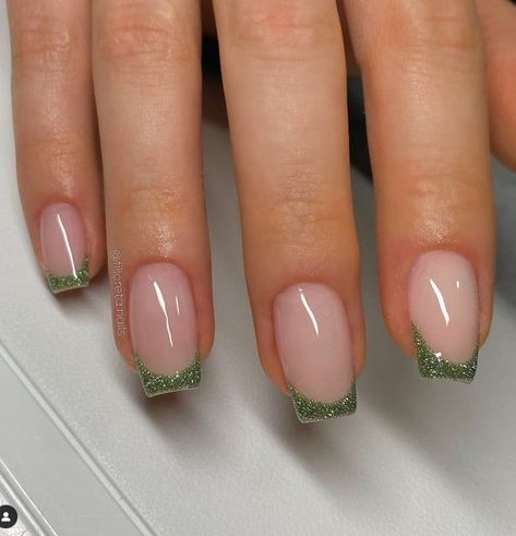 French Tip Nails With Color, French Manicure With A Twist, Spring Nail Inspiration, St Patricks Day Nails, Spring Acrylic Nails, Spring Nail Trends, Simple Acrylic Nails, French Nail Designs, Almond Nail