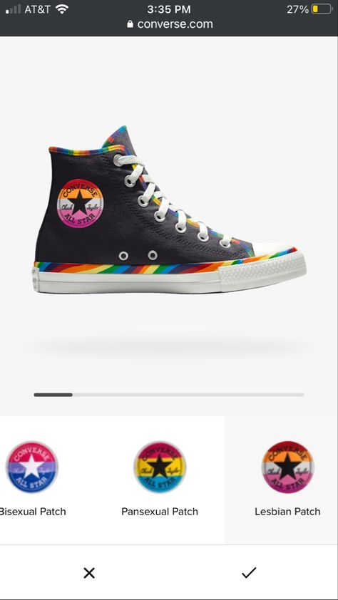 Converse Pride Shoes, Cute Outfits With Converse, Converse Custom Ideas, Lesbian Shoes, Pride Converse, Converse Ideas, Diy Converse, Cute Converse Shoes, Converse Design