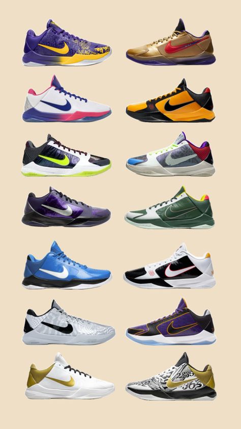 Check out these iconic Kobe 5 colorways. Which one is your favorite? Let us know! #KobeBryant #Kobe5 #MambaMentality #Sneakerhead #BasketballSneakers #NikeKobe #BballKicks #Basketball Jordan Shoe Wallpapers, Kobe Sneakers, Kobe 5, Nike Sneakers Mens, Shoes Wallpaper, Shoe Warehouse, Nike Air Jordan Shoes, Best Basketball Shoes, Nike Wallpaper