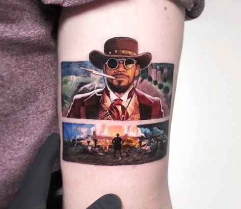 Kozo Tattoo, Movie Tattoo, Django Unchained, Movie Tattoos, Corny Jokes, World Tattoo, Inked Magazine, Arm Tattoos, Funny Images Laughter