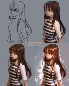 ArtStation - Seek, Karmen Loh Digital Art Steps, Shading Hair Digital, Hair Coloring Digital Art, Coloring Hair Digital Art, How To Do Lighting Digital Art, Karmen Loh, Digital Coloring Tutorial, Digital Shading, Hair Digital Art