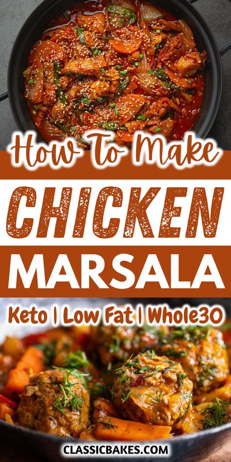 Enjoy the rich, savory flavors of Chicken Marsala made effortlessly in a crock pot. Tender chicken breasts are simmered in a flavorful Marsala wine sauce with mushrooms, creating a deliciously comforting dish that's perfect for a cozy meal or entertaining guests. Simple, yet irresistibly tasty! Beef Marsala, Crock Pot Chicken Marsala, Dairy Free Mashed Potatoes, Low Carb Chicken Recipes, Crock Pot Chicken, Marsala Wine, Tender Chicken Breast, Chicken Marsala, Cozy Meals