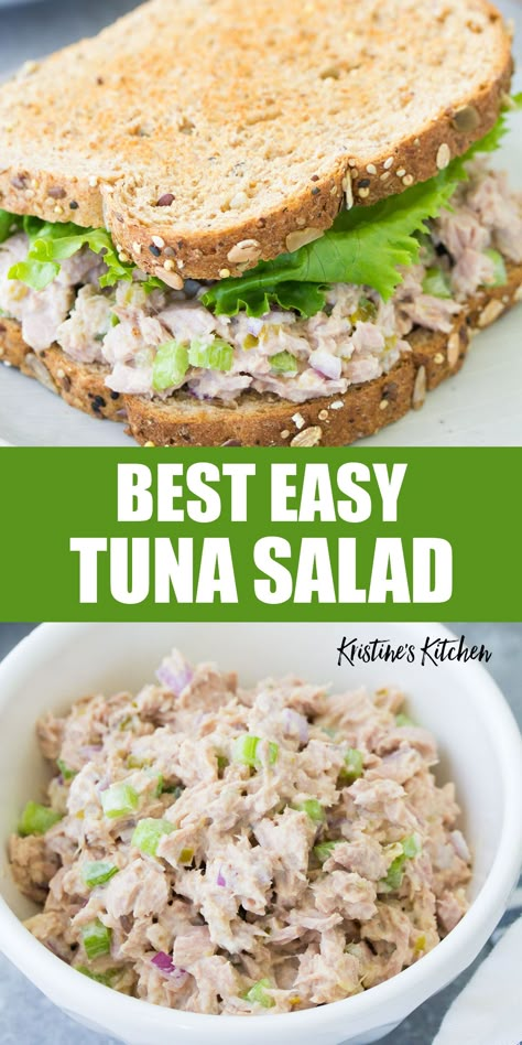 Make Tuna Salad, Tuna Salad For Sandwiches, Best Tuna Fish Salad Recipe, Can Tuna Lunch Ideas, Best Tuna Fish Recipe, Tuna Salad Sandwich Recipe Easy, Best Tuna Salad Recipe Healthy, Recipes For Tuna Salad, Tuna Sandwiches Recipes Best