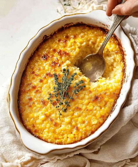 Sweet Corn Pudding Recipe Chicken Green Beans Potatoes, We Have Food At Home, Corn Spoon Bread, Corn Pudding Casserole, Corn Pudding Recipe, Cornbread Pudding, Fried Pork Tenderloin, Sweet Corn Pudding, Green Beans Potatoes