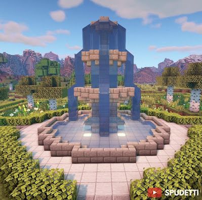 Minecraft Fountain, Minecraft Modern City, Minecraft Garden, Minecraft Statues, Minecraft Modern, Easy Minecraft Houses, Minecraft Castle, Cute Minecraft Houses, Minecraft City