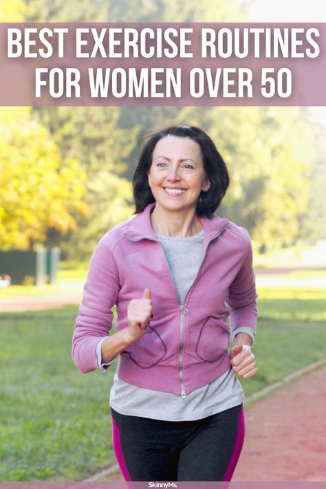 The best way to keep your body young is to use it often. Keep moving! These are some of the best exercise routines for women over 50. Over 50 Workouts For Women, Workouts For Women Over 50, Weight Training At Home, Gym Routine Women, Senior Workout, Speed Walking, Routines For Women, Exercise Board, Best Workout For Women