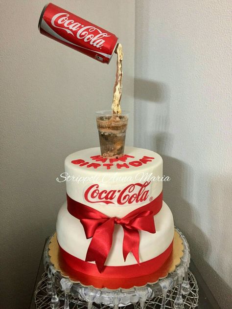 Coca Cola Party, Coke Cake, Birthday Cake Images, Cocoa Cola, Coca Cola Cake, Coca Cola Decor, Cola Cake, Gravity Defying Cake, Gravity Cake