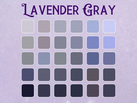 With a mix of bold and subtle hues, this lavender gray color collection is perfect for graphic designers, artists, and anyone looking to add a pop of color to their work. Each color comes with its HEX, RGB, and CMYK codes, making it easy to incorporate into your designs. Whether you're working on a website, branding materials, or art prints, this color palette collection has everything you need to bring your vision to life. Don't settle for generic color schemes. Upgrade your creative projects w Blue Gray Purple Color Palette, Paynes Grey Color Palette, Blue And Purple Color Palette, Punk Dark Academia, Nature Goth, Gray Cottage, Ballet Fairy, Colour Palette Ideas, Hair Color Ideas Red