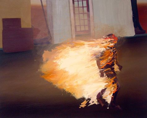 Lauren Cohen (American, b. 1985), On Fire, 2014. Oil on Canvas Haunting Artwork, Lauren Cohen, Breathing Fire, Fire Art, Anakin Skywalker, Avatar The Last Airbender, Surreal Art, The Last Airbender, On Fire