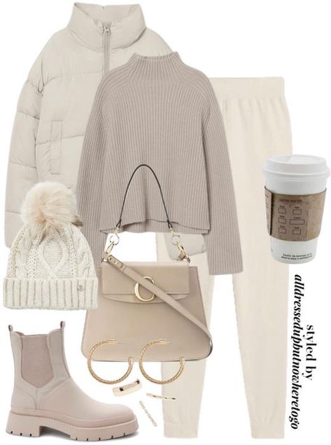 Monochrome Beige Outfit, Beige And Cream Outfits, Winter Beige Outfit, Monochrome Winter Outfits, Beige Leggings Outfit Winter, Beige Boots Outfit Winter Style, Cream Boots Outfit Winter, Cream Leggings Outfit, Beige Leggings Outfit