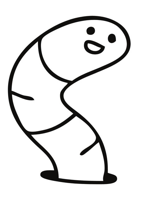 Worm - Lol Coloring Pages Worm Coloring Page, Worm Sketch, Worm Drawing, Lol Coloring Pages, Lol Coloring, Earthworm Jim, Live Drawing, Counting Worksheets, Gummy Worms