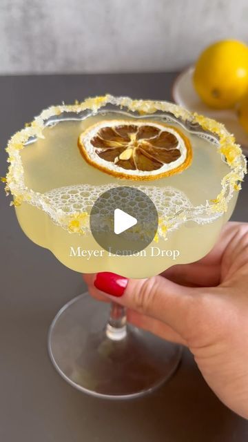 12K views · 1.4K likes | Danica Frye l cocktails + mocktails on Instagram: "One of the things I miss most about California is my mom’s Meyer lemon tree - also her avocado tree 😭 I love a lemon drop, and Meyer lemons really take it to the next level since they’re a little sweeter. 

Comment “glass” and I’ll DM you the link to these coupe glasses. I love them!

Recipe:
2 oz vodka
1 oz meyer lemon juice
3/4 oz simple syrup 

You can easily make it a mocktail by leaving out the vodka and doubling the Meyer lemon juice and simple syrup 🫶🏼

I rimmed my glass with lemon zest and sugar! Garnish with dehydrated lemon wheel. 

#cocktails #lemon #lemondrop #drinks #cocktailrecipes #citrus #california #february #drinkstagram #mixology" Limoncello Lemon Drop, Tequila Lemon Drop, Lemon Drop Martini Recipe For A Crowd, Lemon Lime Mocktail, Meyer Lemon Cocktail, Meyer Lemon Tree, Avocado Tree, Meyer Lemon, Lemon Tree