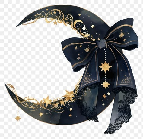 Moon Aesthetic Accessories, Moon Png Aesthetic, Cutouts Aesthetic, Alice Cookies, Star Coquette, Vintage Aesthetic Design, Illustrator Ipad, Black Crescent Moon, Sparkle Logo