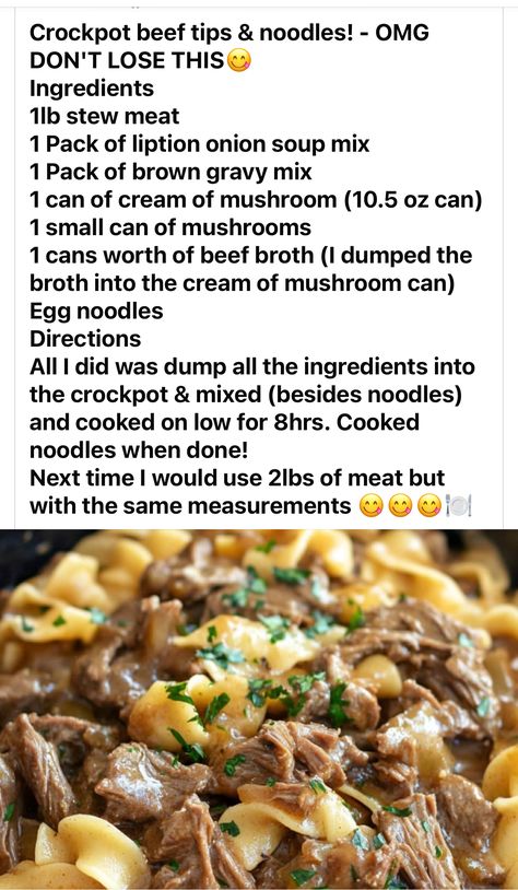 Homemade Beef Noodle Soup, Crockpot Beef And Noodles With Roast, Crockpot Million Dollar Pasta, Easy Beef And Noodles, Easy Beef And Noodles Recipe, Beef And Noodles Crockpot, Crockpot Favorites, Simple Healthy Dinner Recipes, Beef Tips And Noodles