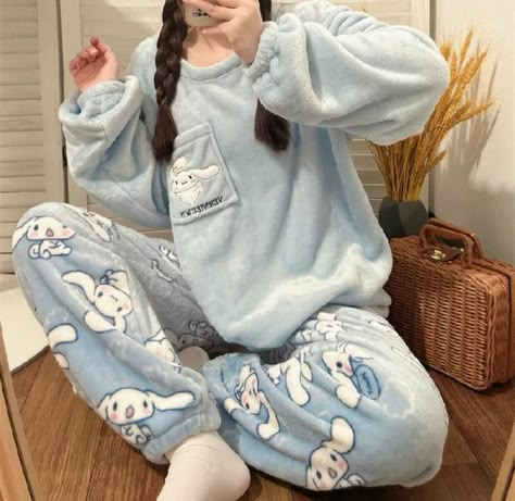 Cinamoroll Pants, Cinnamon Roll Pajamas Sanrio, Cute Blue Pajamas, Kawaiicore Pajamas, Cinnamoroll Pjs, Blue Pajamas Aesthetic, Pjamamas Aesthetic, Sanrio Pjs, Cinnamoroll Pajamas