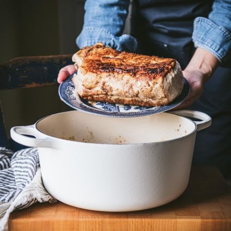 Tender and juicy, this beer-braised pork loin roast transforms an affordable cut of meat into a delicious comfort food dinner. Prepare it in a Dutch oven or in a Crock Pot, and finish it off with a quick pan gravy and a side of cornbread! Braised Pork Loin, Boneless Pork Loin Roast, Pork Loin Roast Recipes, Pork Sirloin, Pan Gravy, Sirloin Roast, Boneless Pork Loin, Pork Roast Recipes, Pork Loin Recipes