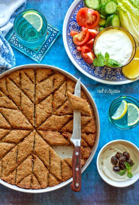 Baked Kibbeh Recipe, Kibbeh Recipe Lebanese, Kibbeh Recipe, Middle East Food, Middle East Recipes, Cherry Sauce, Lebanese Cuisine, Mini Rolls, Spinach Feta