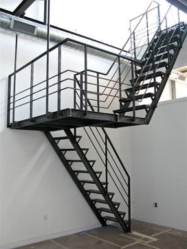 Overview industrial-staircase Interior Stairs Modern, Designs For Stairs, Industrial Stairs Railing, Switchback Stairs, Industrial Staircase Design, Build A Staircase, Staircases Modern, Staircase Curved, Stairs Curved