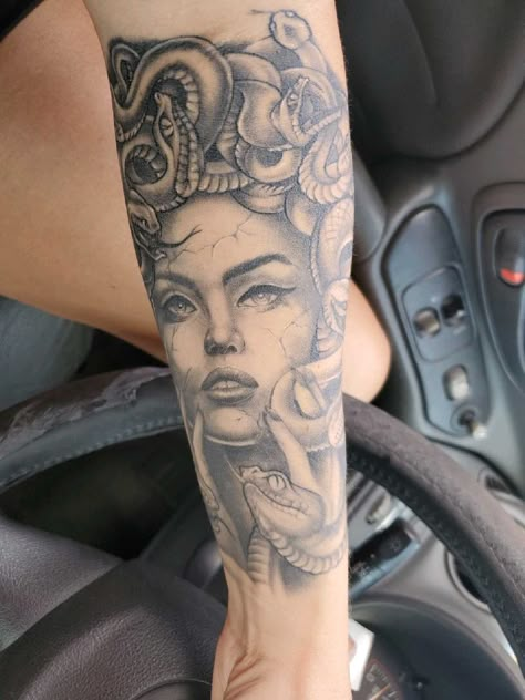 Madussa Forearm Tattoo, Realistic Medusa Tattoo, Medusa Tattoo Forearm, Medusa Forearm Tattoo, Madussa Tattoo, Madussa Tattoo Design, Forearm Tattoo Quotes, Medusa Tattoo Design, Forearm Tattoo Design