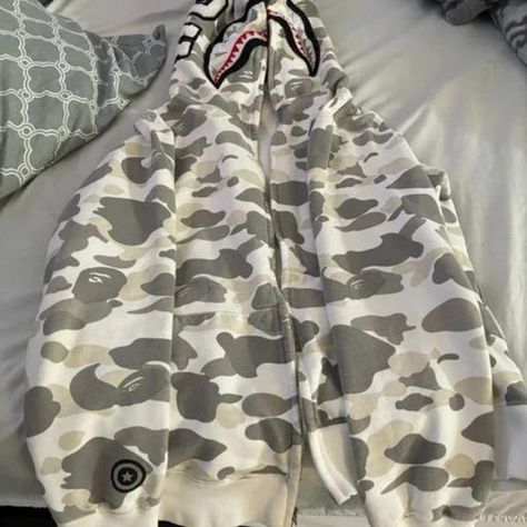 Bape hoodie Bape Hoodie, Hoodie White, Light Blue Sweater, Pajama Shirt, Clothing Ideas, Fit Inspo, White Hoodie, Vintage Nike, Got It