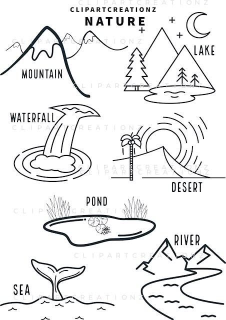 Land Water Air Worksheet, Landforms Coloring Pages, Nature Worksheets For Preschool, Bodies Of Water Worksheet, Nature Worksheets For Kids, Nature Worksheets, Nature Worksheet, Nature Kindergarten, Earth Coloring Pages