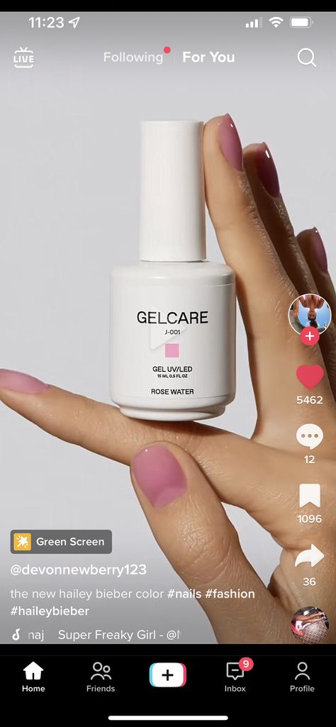 Rose Water Nails, Water Nails, Hailey Bieber, Uv Gel, Rose Water, Uv Led, Gel Nail Polish, Gel Polish, Nail Colors