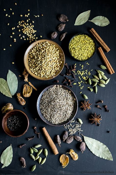 Shweta in the Kitchen: Punjabi Garam Masala Recipe Punjabi Garam Masala Recipe, Garam Masala Recipe, Spices Photography, Spices Packaging, Clove Leaf, Punjabi Food, Hot Spices, Chicken Tikka Masala, Spiced Coffee