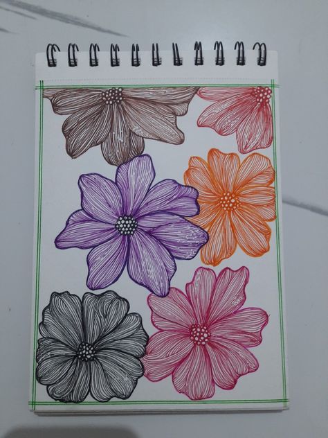 #line art #zentangle flower Fine Line Marker Art, Book Art Projects, Abstract Pencil Drawings, Line Art Flowers, Easy Love Drawings, Pen Art Drawings, Zen Doodle Art, Flower Art Drawing, Sharpie Art