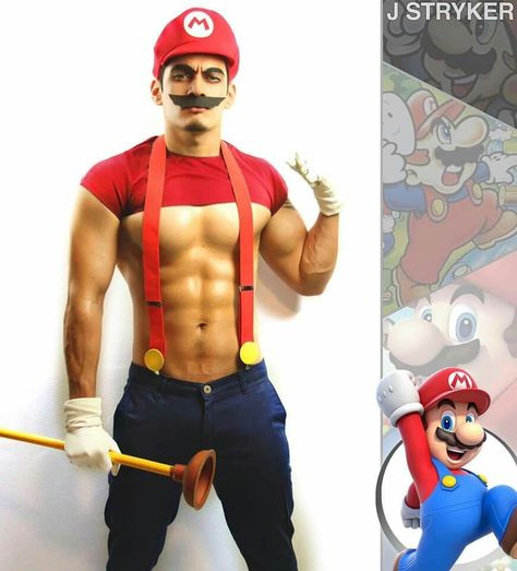 Gay Halloween Costumes, Mario And Luigi, Cute Celebrity Guys, Cute Celebrities, Mens Costumes, Deadpool, Carnival, Mario, Halloween Costumes