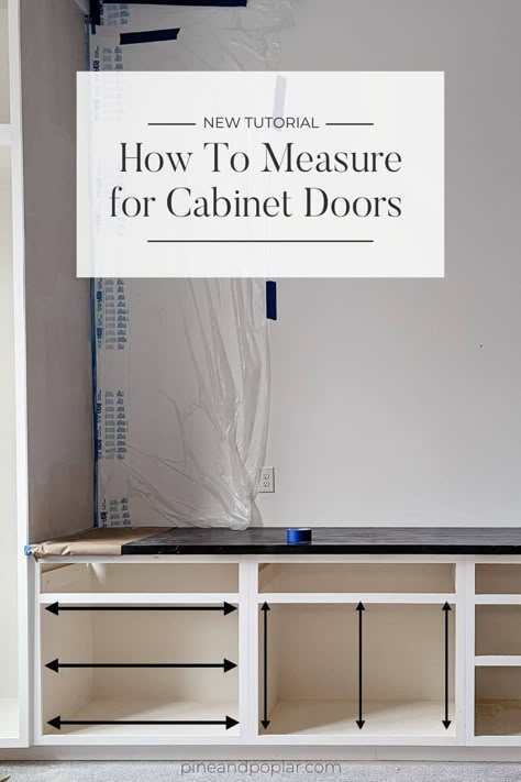 Building or buying new cabinet doors? Measure correctly with this step-by-step tutorial on how to measure for cabinet doors! We'll also show you how to calculate your desired door size. Cabinet Fronts Diy, Diy Cabinet Plans How To Build, How To Build Doors For Cabinet, Build New Cabinet Doors, How To Measure Cabinet Doors, How To Measure For Cabinet Doors, Diy Kitchen Cabinet Doors How To Build, How To Make Kitchen Cabinet Doors, Diy Mdf Cabinet Doors