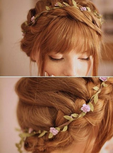 Medium Hair Braids, Prom Hair Updo, Tumblr Hair, Vintage Wedding Hair, Super Hair, Trendy Wedding Hairstyles, Popular Haircuts, Wedding Hair Flowers, Braided Hairstyles Updo