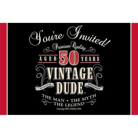 Vintage Dude 50th Invitations (8 Pack) Vintage Dude Birthday Party, Vintage Dude Party, Dude Birthday Party, 40th Birthday Party Invites, 50th Birthday Party Invitations, 60th Birthday Invitations, 50th Birthday Invitations, 40th Birthday Invitations, Birthday Party Invitation Templates