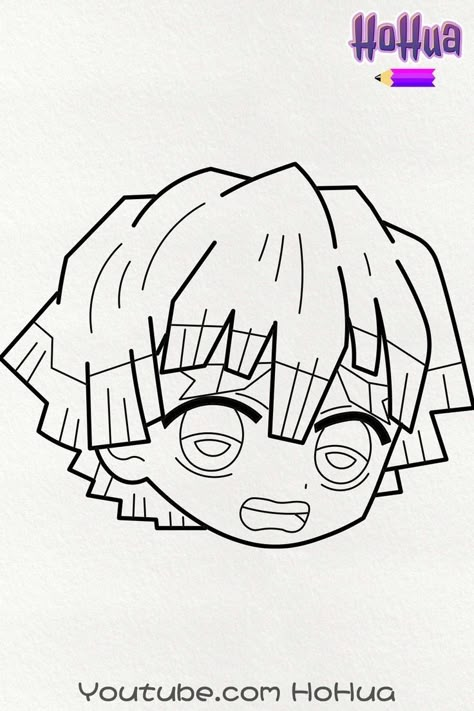 Zenitsu Line Art, Demon Slayer Outline, Chibi Zenitsu, Printable Anime Coloring Pages, Lineart Coloring, Drawings To Trace, Line Art Coloring, Draw Kawaii, Anime Coloring Pages