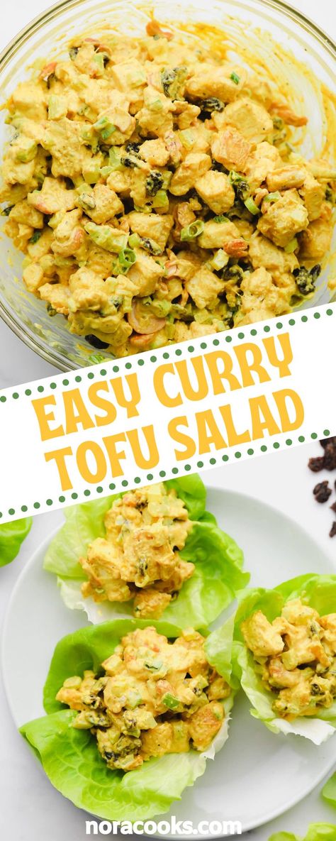 Tofu Recipes Salad, Cold Tofu Salad Recipes, Curry Tofu Salad, Tofu Chicken Salad, Curried Tofu Salad, Cold Tofu Recipes, Vegan Tofu Salad, Tofu Salad Recipes, Easy Vegan Meal Prep