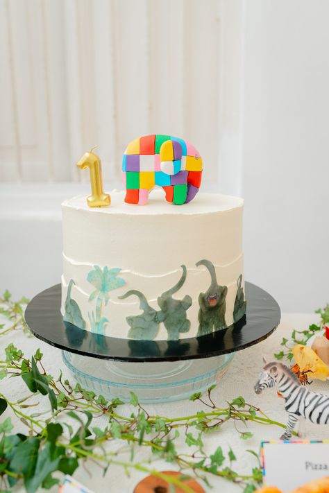 Elmer the Elephant theme cake #elmertheelephant #firstbirthday #cake #birthdaycake Elephant Birthday Theme, Elephant Theme Cake, Elmer The Elephant, Elmer The Elephants, Elephant Birthday Party, Elephant Birthday, Elephant Theme, Theme Cake, Baby First Birthday