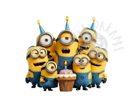 Minion Happy Birthday, Minions Birthday, Random Products, Cute Minions, Minion Birthday, Good Morning Cards, Christmas Snacks, Party Time, Digital Image