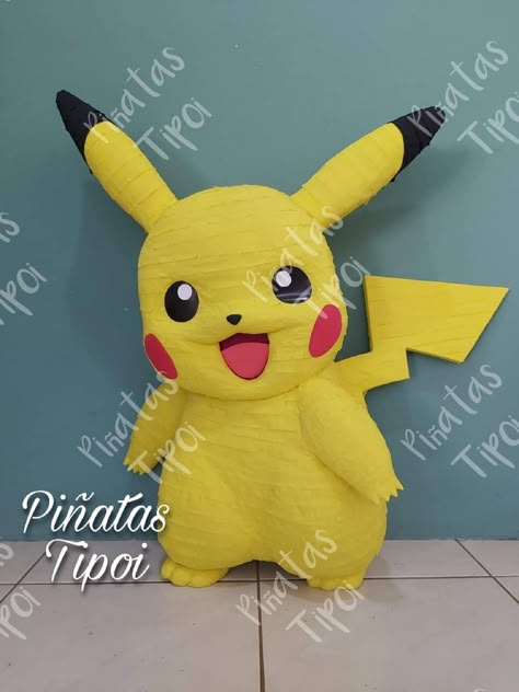 Piñata Pikachu, Pokemon  #piñatasTipoi #piñata #pikachu #pokemon Pikachu Surprise, Pikachu Pinata, Pokemon Pinata, Horse Pinata, Christmas Pokemon, Baseball Theme Birthday, 3d Pokemon, Piñata Ideas, Pokemon Craft