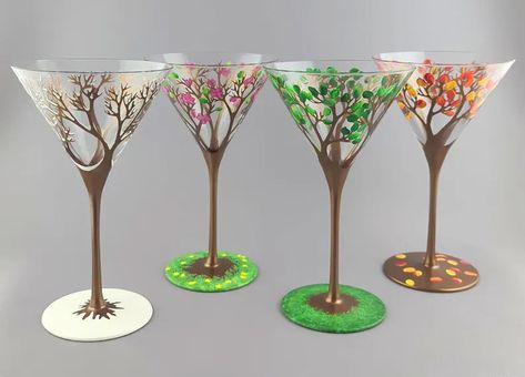 This Martini Glasses item by Jodistuff has 4 favorites from Etsy shoppers. Ships from Plainfield, IN. Listed on Jan 20, 2024 Hand Painted Martini Glasses, Painted Martini Glasses Ideas, Painted Martini Glasses, Four Seasons Tree, Stem Design, Diy Wine Glasses, Painting Glass, Summer Dining, Hand Painted Wine Glasses