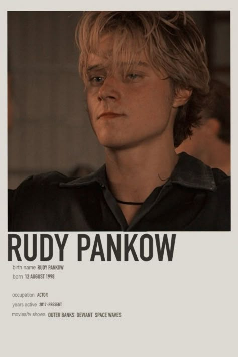 Rudy Pankow Poster, Jj Maybank Poster, Outer Banks Poster, Ruby Pankow, Album Cover Wall Decor, Movies To Watch Teenagers, Vintage Music Posters, Rudy Pankow, Cover Quotes