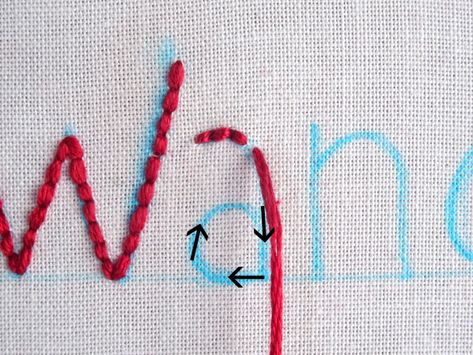 How To Embroider Shirts By Hand, Hand Embroidery Letters Tutorial, Embroidering Words, How To Hand Stitch Letters, Embroidery Letters Simple, Hand Embroidery Words, How To Embroider Words By Hand, How To Make An Embroidered Patch, How To Embroider Names By Hand