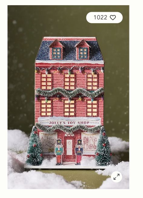 Anthropologie Christmas Tree, Holiday Village Display, Anthropologie Christmas, Emily Taylor, Anthropologie Holiday, Christmas Houses, Christmas Village Houses, Holiday Toys, Holiday Village