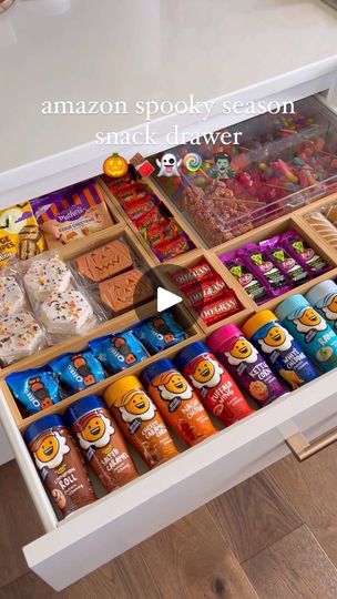 22K views · 7.3K reactions | Comment SNACKS and I’ll send the details (MUST be following to receive!), or linked in bio on amazon storefront!🎃 let’s stock up this snack drawer for spooky season!👻🍫 now I’m ready for allll the cozy movie nights!🧟‍♂️🍿these bamboo dividers are perfect for any drawer or desk in your home! And love this acrylic bin, especially for treats!🍭 @amazonhome @amazoninfluencerprogram #amazonhome #asmrsounds #snackdrawer #asmrfood #foodasmr #snackideas #halloweensnacks #halloweentreats #halloweencandy #spookyseason #movienight #amazongadgets #kitchengadgets #amazon #amazonfinds #amazonfavorites #amazonmusthaves #amazoninfluencer #founditonamazon | Rachel Puccetti | Bobby "Boris" Pickett · Monster Mash (Monster Chase Version) Halloween Movie Night Snacks, Snack Room, Snack Drawer, Kitchen Goals, Movie Night Snacks, Halloween Movie Night, Monster Mash, Halloween Snacks, Amazon Storefront