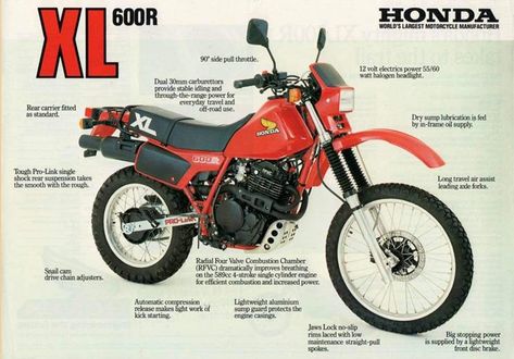 1983 Honda XL 600R Honda Xl600r, Bicycle Track, Motorcycle Manufacturers, Honda S, Combustion Chamber, Electric Power, Gas Tanks, Bike Trails, Cars And Motorcycles