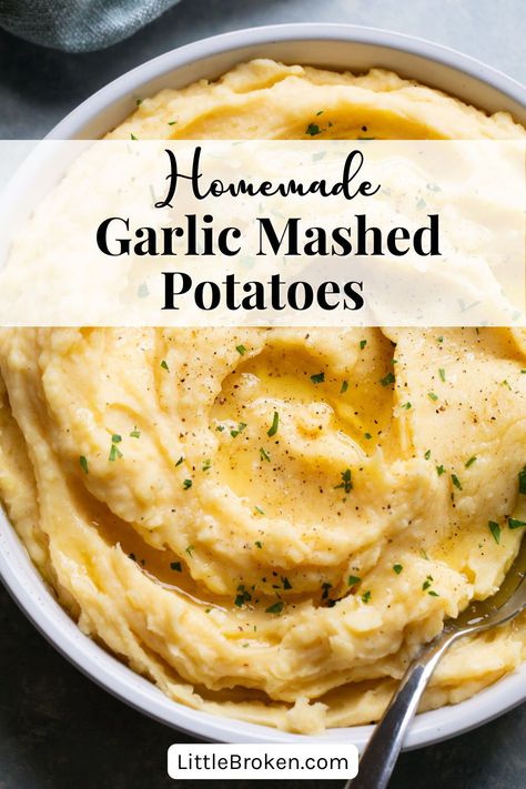 These Homemade Garlic Mashed Potatoes come together with simple ingredients in about 30 minutes. Rich and creamy, it’s the perfect side dish for everything from holiday parties to weeknight dinners! Homemade Garlic Mashed Potatoes, Boursin Cheese Recipe, Recipe For Mashed Potatoes, Best Garlic Mashed Potatoes, Best Mashed Potatoes Ever, Garlic Mashed Potatoes Easy, Boursin Cheese Recipes, The Best Mashed Potatoes, Garlic Mashed Potatoes Recipe