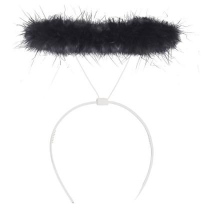 Complete your fallen angel look with our Black Marabou Halo. This classic dark angel halo features a sinfully soft marabou lined circlet attached to an adjustable headband. One size Black Marabou Halo fits most. For ages 14 and up. Fallen Angel Costume Ideas, Dark Angel Halloween Costume, Angel Costume Diy, Black Angel Costume, Angel Headband, Angel Look, Dark Angel Costume, Dark Angel Wings, Angel Halloween Costumes