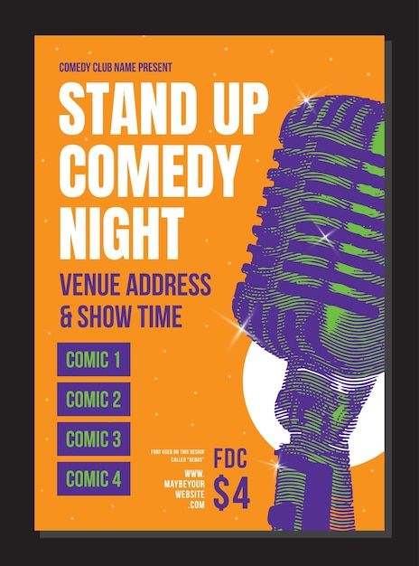 Comedy Night Poster, Comedy Show Poster, Comedy Poster, Comedy Tv Shows, Open Mic Night, Comedy Nights, Poster Inspiration, Open Mic, Comedy Club