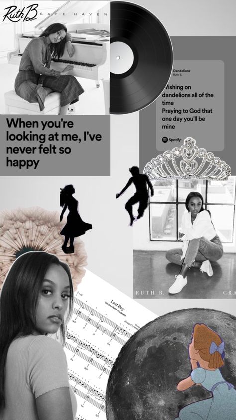 The meaning of the extra add ins are to represent her songs and the meaning behind it Ruth B Wallpaper, B Wallpaper, Ruth B, $b Wallpaper, Collage