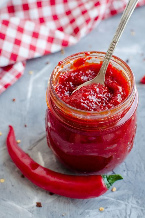 Nigella Chili Jam | British Chefs Table Chili Jam Recipe, Red Pepper Jam, Chilli Food, Chili Jam, Homemade Chilli, Chili Sauce Recipe, Canapes Recipes, Marmalade Recipe, Chilli Jam